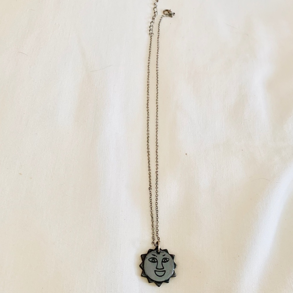 Boho sun face necklace